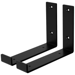Lot de 2 support d'Etagere murale équerre fixation en métal noir