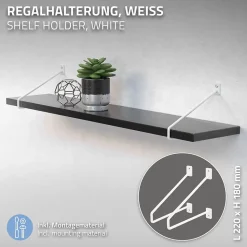 Lot de 2 supports d'Etagere murale console décorative en acier