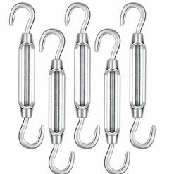 Lot de 5 tendeurs de fil réglables en acier inoxydable - Double crochets - M5 - Linxor