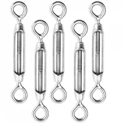 Lot de 5 tendeurs de fil réglables en acier inoxydable - Double oeillets - M4 - Linxor