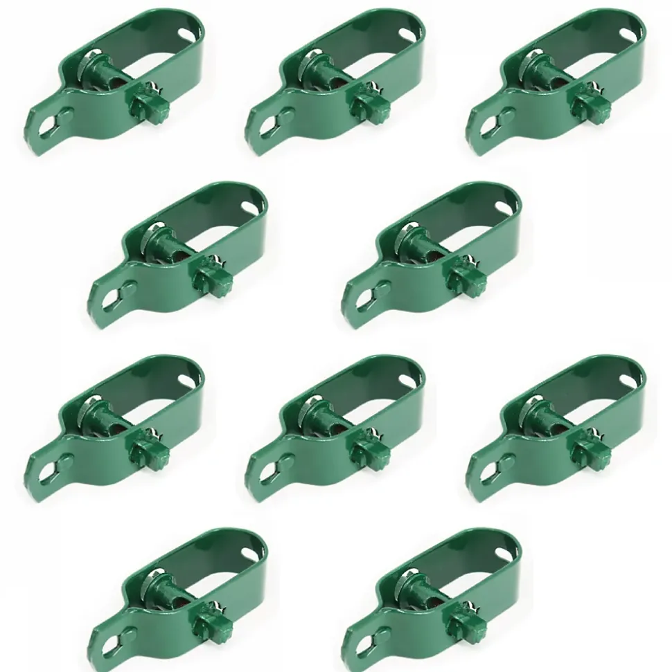 Lot de 10 tendeurs en acier galvanisé plastifié N3 pour fil de grillage - Vert - Linxor