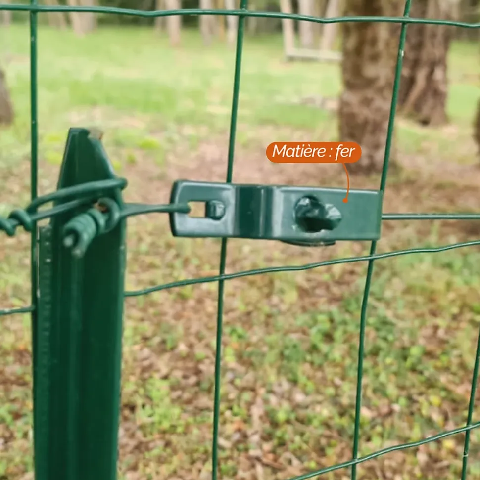 Lot de 10 tendeurs en acier galvanisé plastifié N3 pour fil de grillage - Vert - Linxor