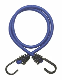 Lot de 2 tendeurs en caoutchouc à crochets, 8mmx80cm, bleu - THIRARD