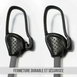 Lot de 10 tendeurs sandows sécurisés et normés - Gris - Linxor