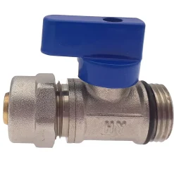Lot de 10 Vanne à bille sphérique 1/2"x16 pour tube PER diam16 Bleu