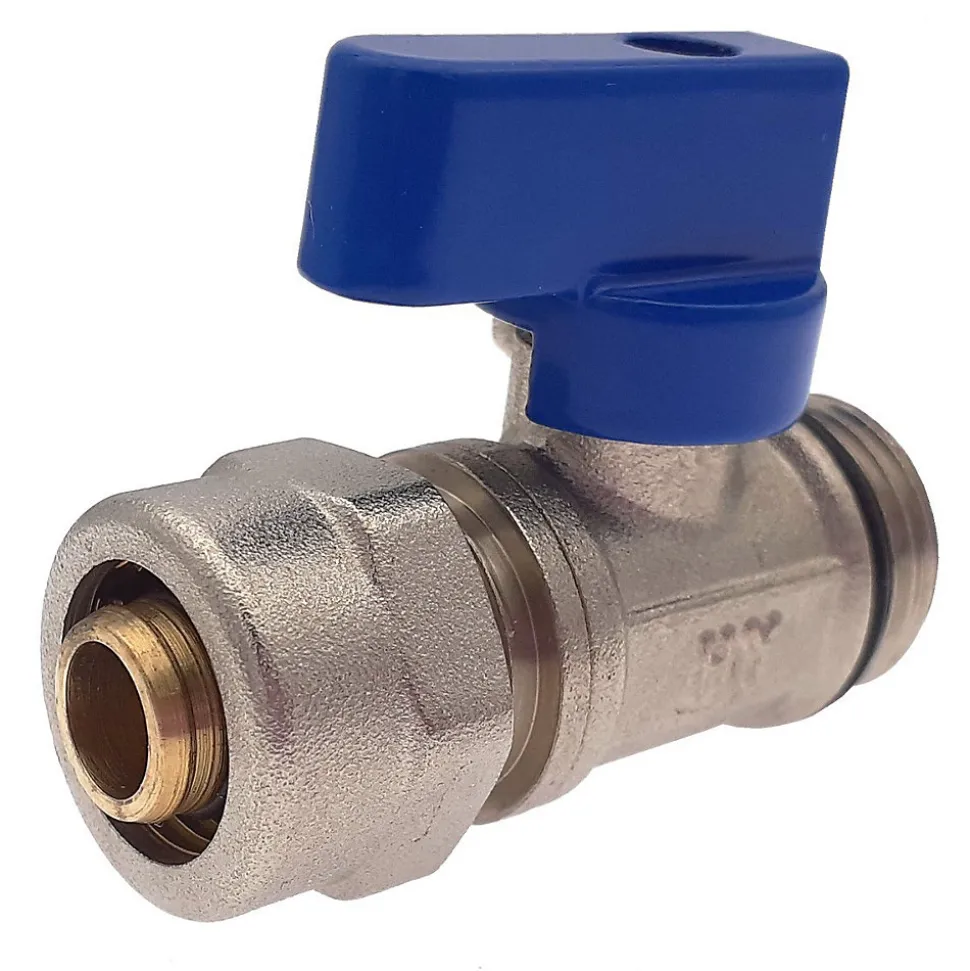 Lot de 5 Vanne à bille sphérique 1/2"x16 pour tube PER diam16 Bleu