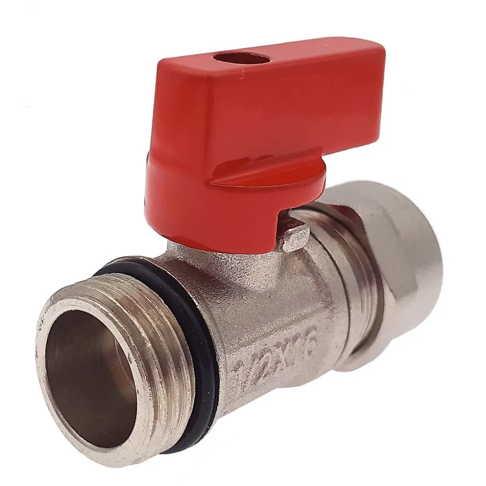 Lot de 1 Vanne à bille sphérique 1/2"x16 pour tube PER diam16 Rouge