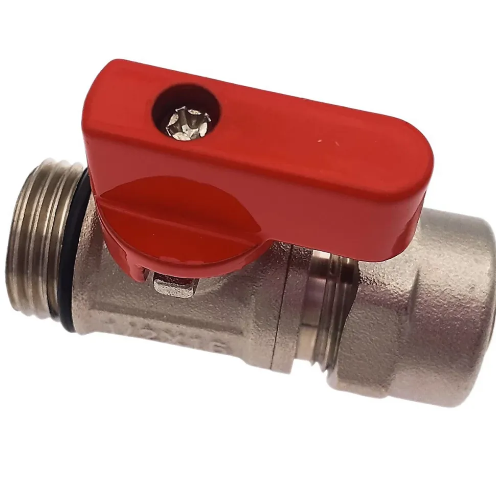 Lot de 1 Vanne à bille sphérique 1/2"x16 pour tube PER diam16 Rouge