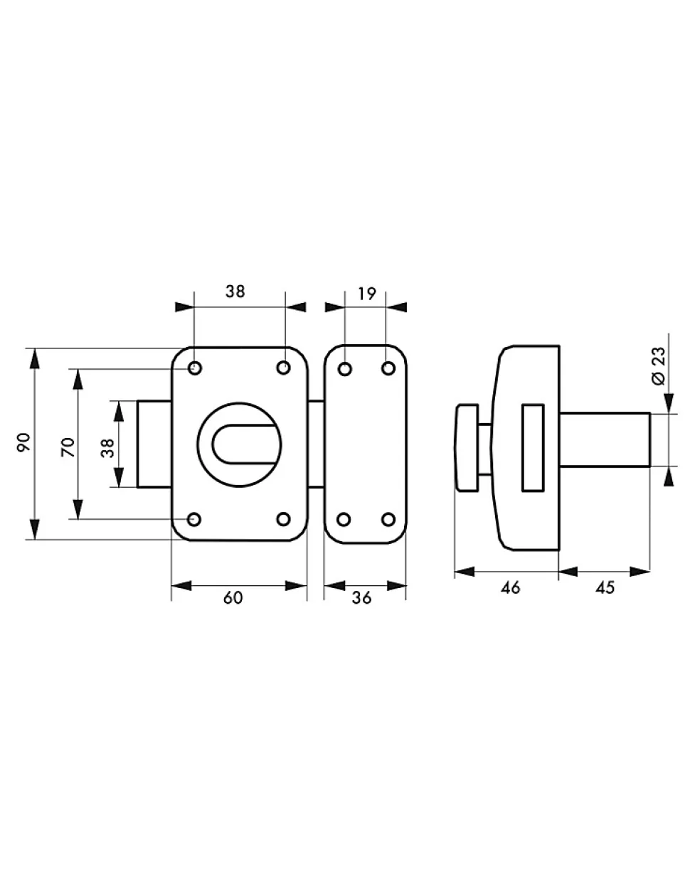 Lot de 2 verrous à bouton Apache pour porte d'entrée, cylindre 45mm, acier, 3 clés/verrou, époxy or - THIRARD