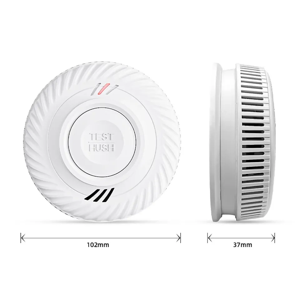 Lot de 2x Détecteur de fumée CE Pile 10 ans scellée connecté Wifi