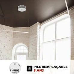 Lot de 2x Détecteur de fumée CE Pile remplaçable 3 ans