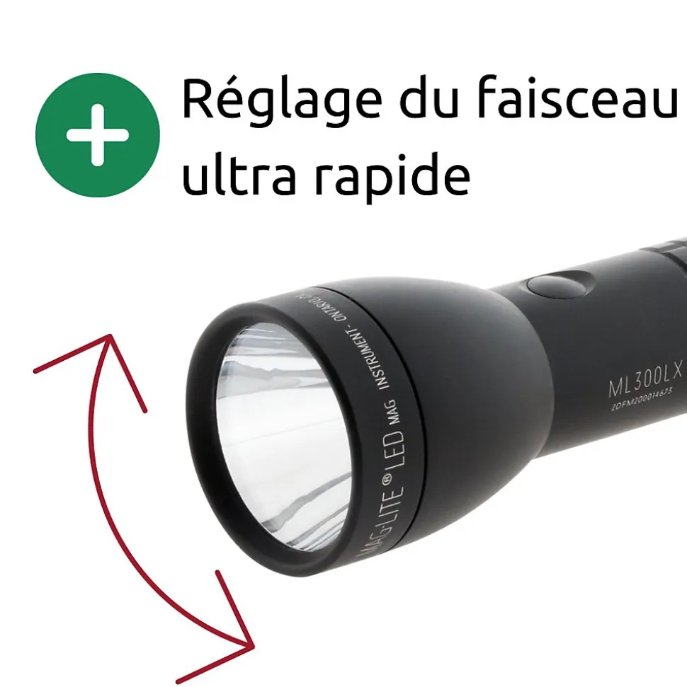 Maglite ML300LX Lampe torche LED 2x piles D - Noir