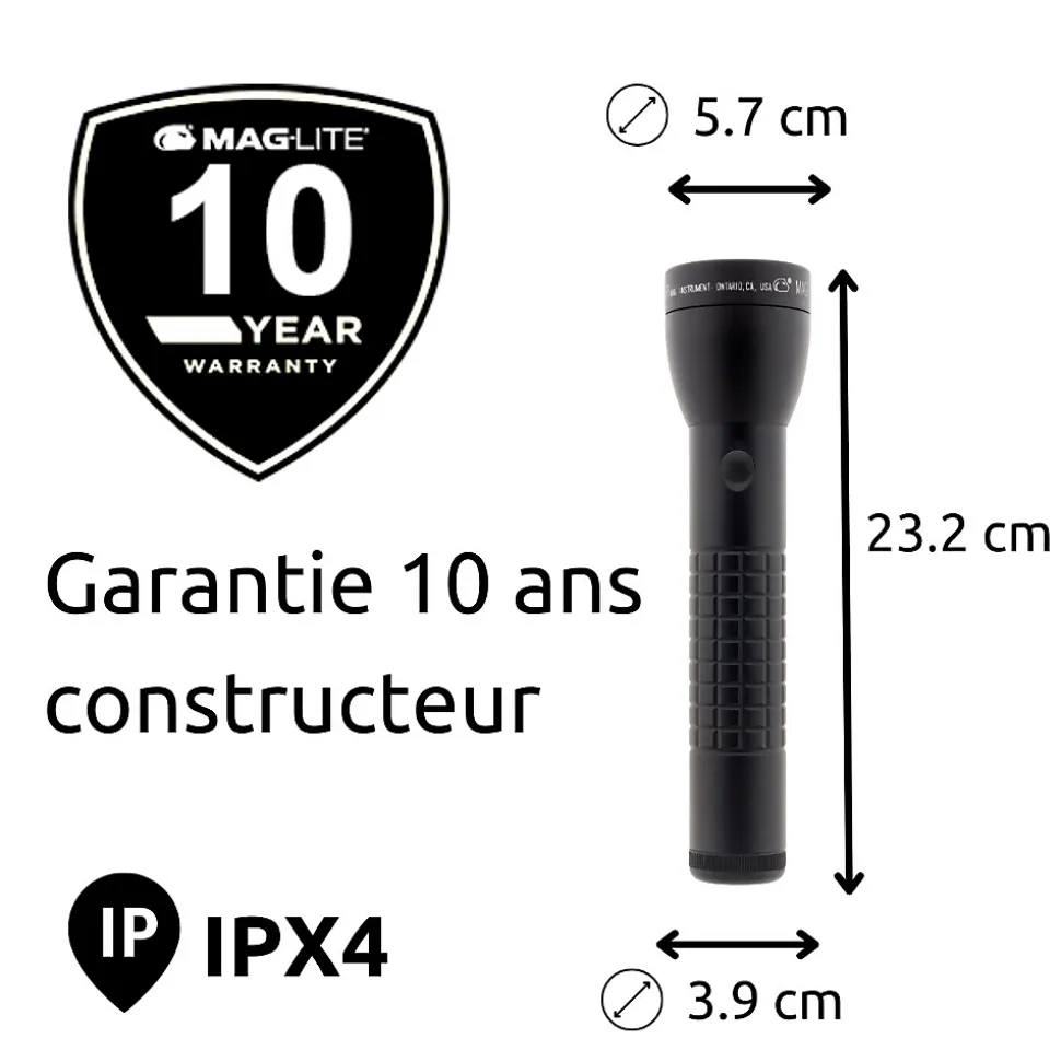 Maglite ML300LX Lampe torche LED 2x piles D - Noir
