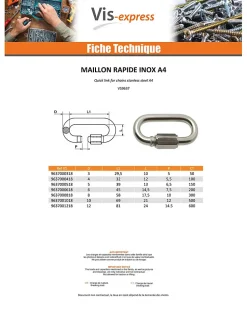 Maillon rapide Inox A4 6 - 1 pièce