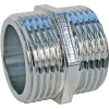 Mamelon égal laiton chromé double mâle 20/27 (3/4"), lot de 2