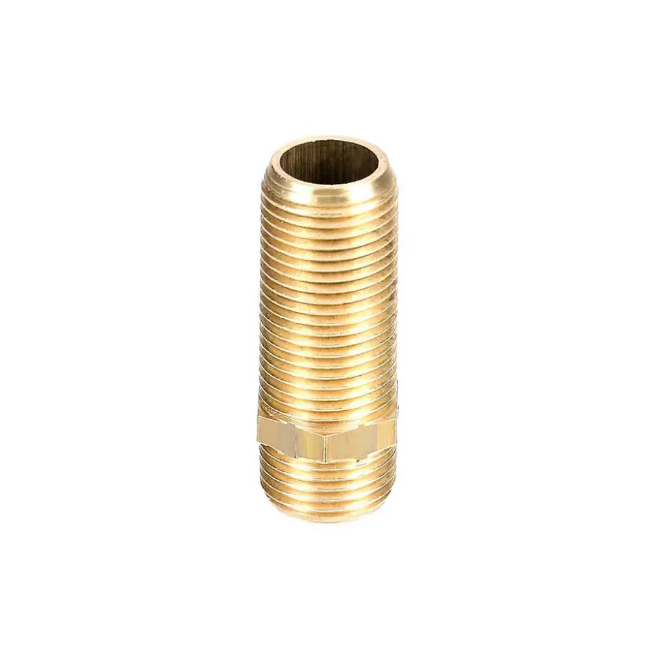 Mamelon long double mâle 40mm 15/21 laiton - GARIS - D04103B