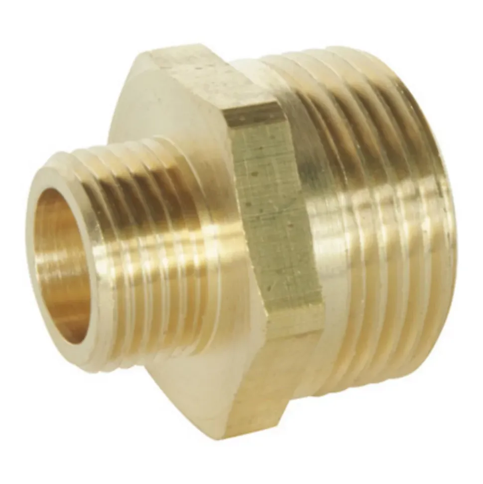 Mamelon réduit laiton Mâle 20/27 (3/4") - Mâle 12/17 (3/8"), lot de 2