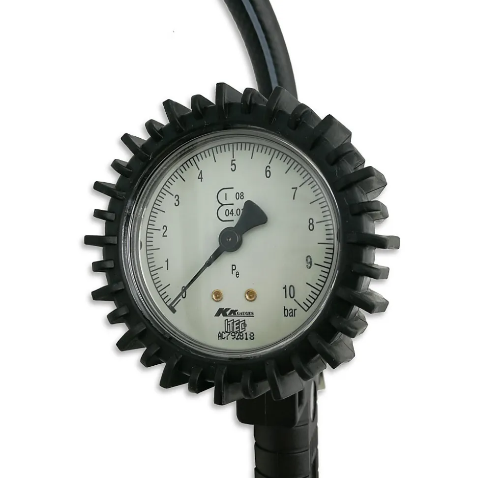 Manomètre de Gonflage Pneu - Pression de 0 à 10 Bars - Pistolet avec Gâchette Réglable