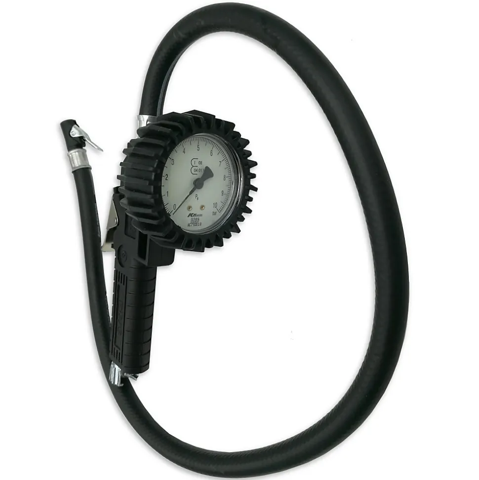 Manomètre de Gonflage Pneu - Pression de 0 à 10 Bars - Pistolet avec Gâchette Réglable