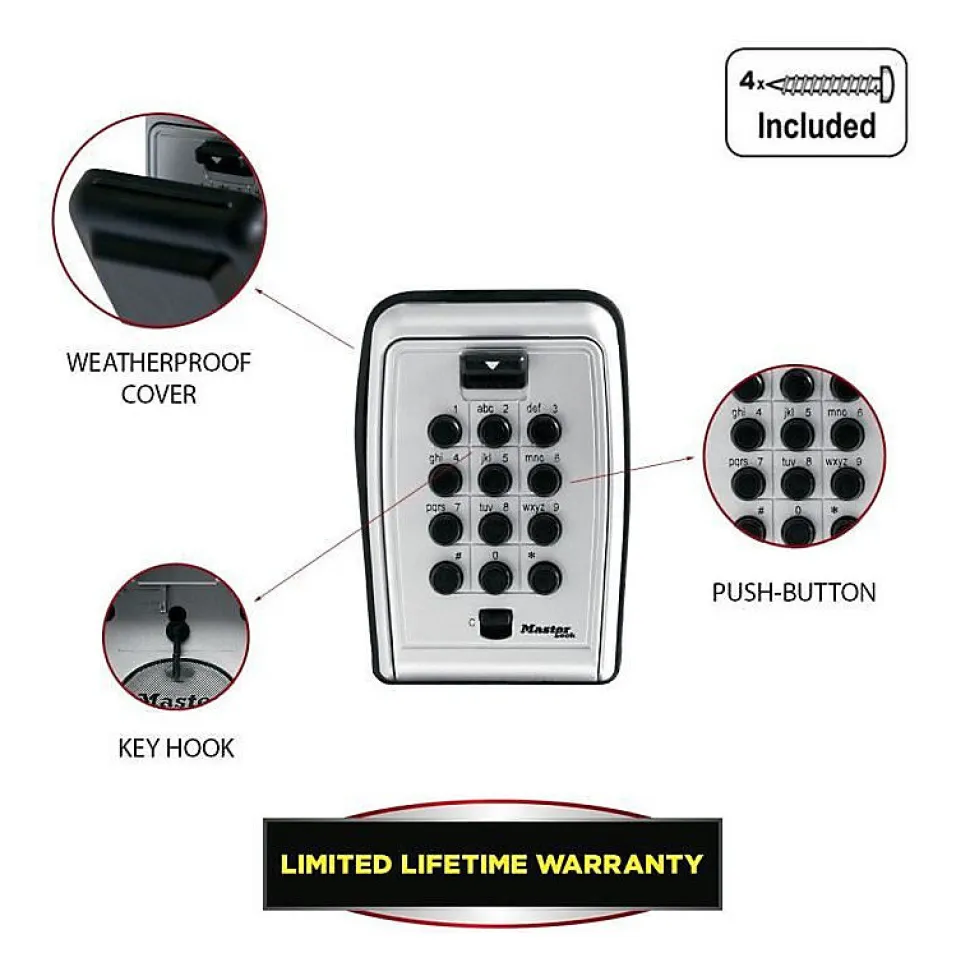 MASTER LOCK Boite a cles securisee - Boutons Poussoirs