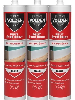 Mastic acrylique blanc Volden multimatériaux vendu par 3 pièces