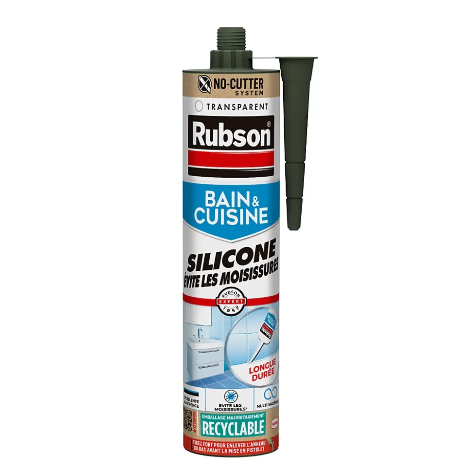 Mastic bain et cuisine Rubson transparent 280ml