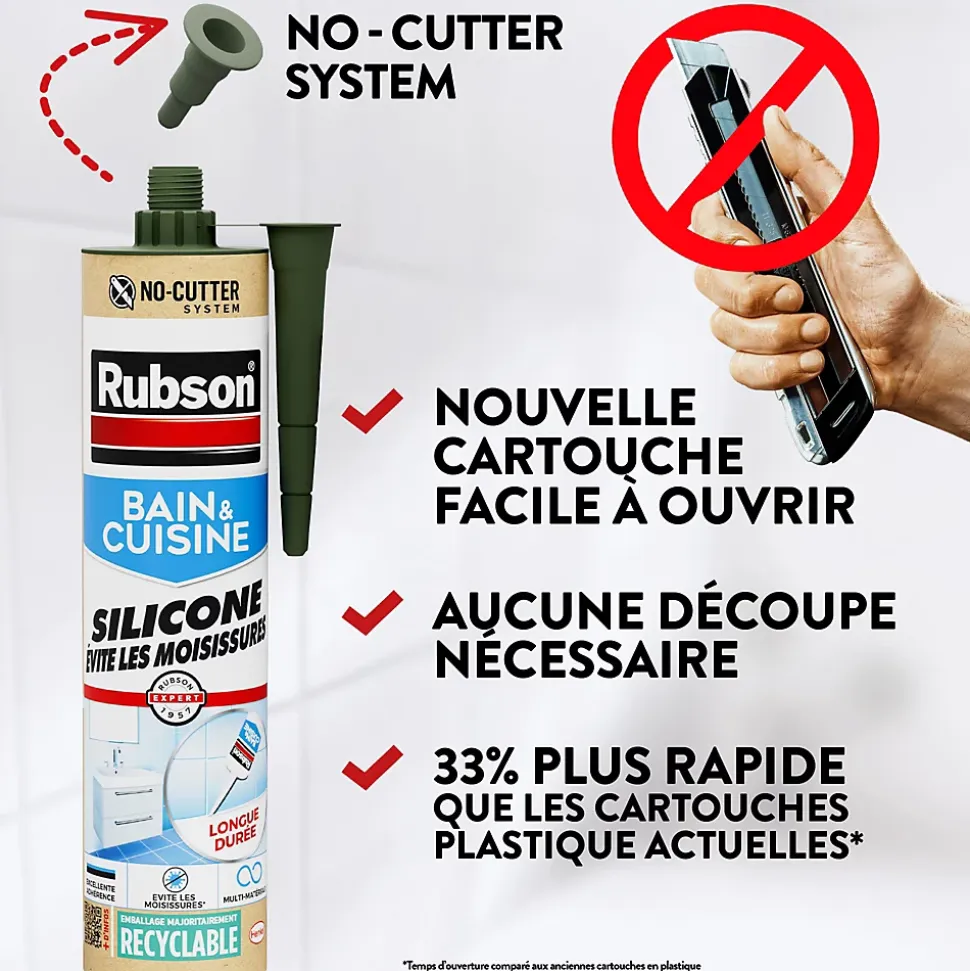 Mastic bain et cuisine Rubson transparent 280ml