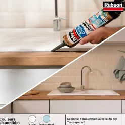 Mastic bain et cuisine Rubson transparent 280ml