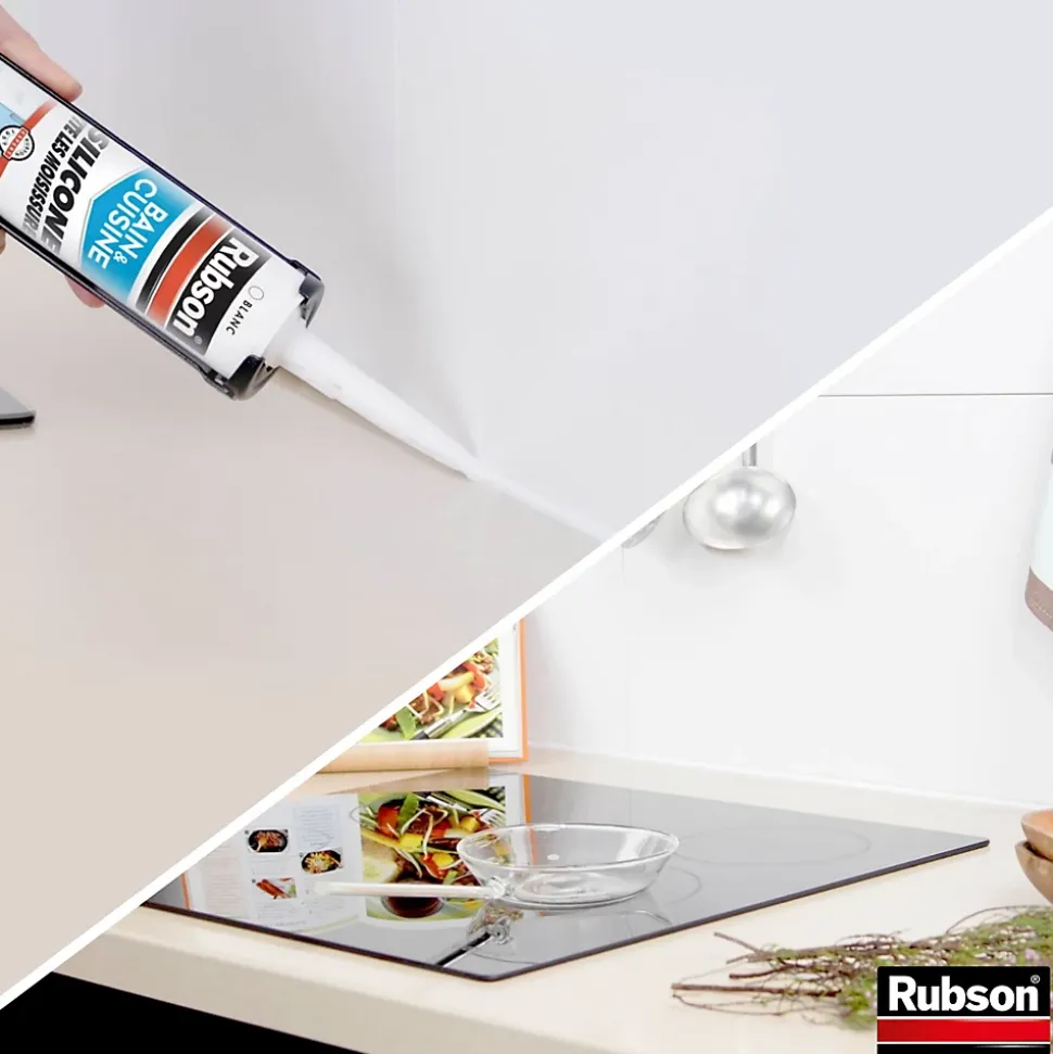 Mastic bain et cuisine Rubson blanc 2x280ml