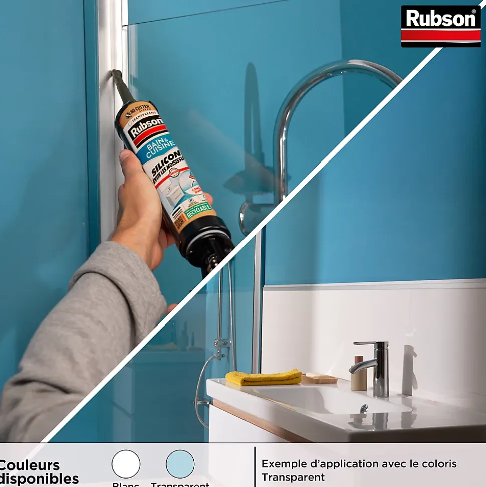 Mastic bain et cuisine Rubson blanc 280ml