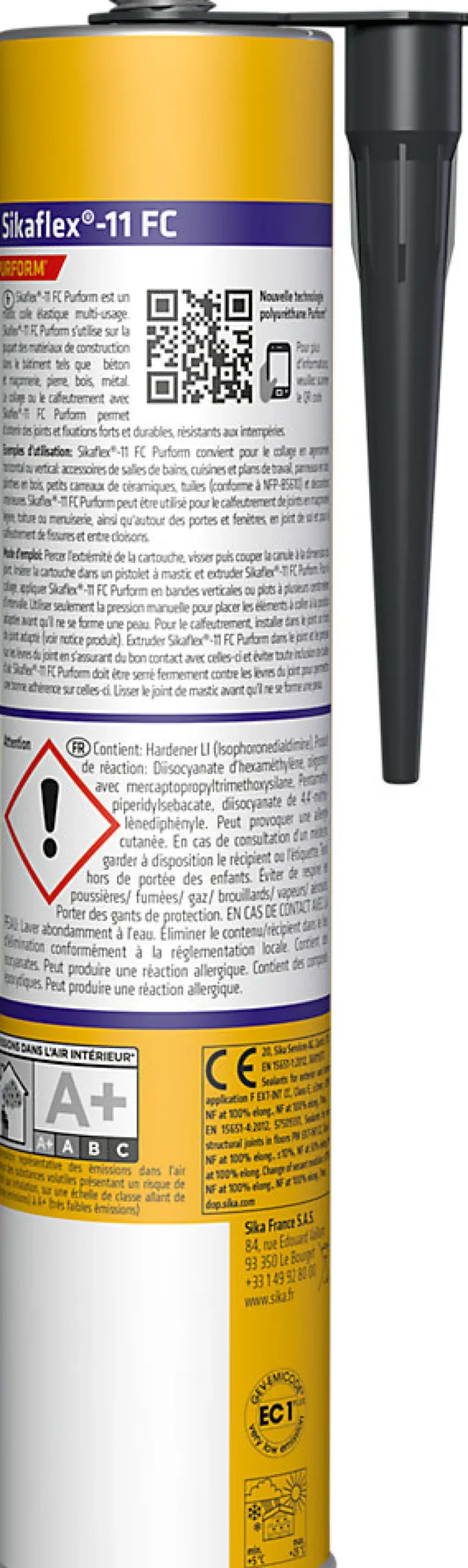Mastic colle gris Sika Sikaflex 11 FC + 300 ml