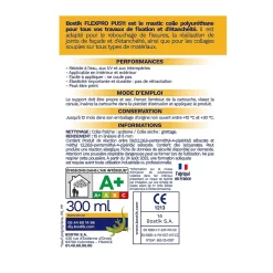 Mastic colle haute performance BOSTIK Flexpro pu 511, 300 ml gris