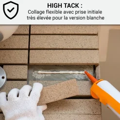 Mastic Colle MS Polymère, étanchéité des sols et murs : ARCAMASTIC POLYMÈRE Transparent - 290 ml x 1 - ARCANE INDUSTRIES