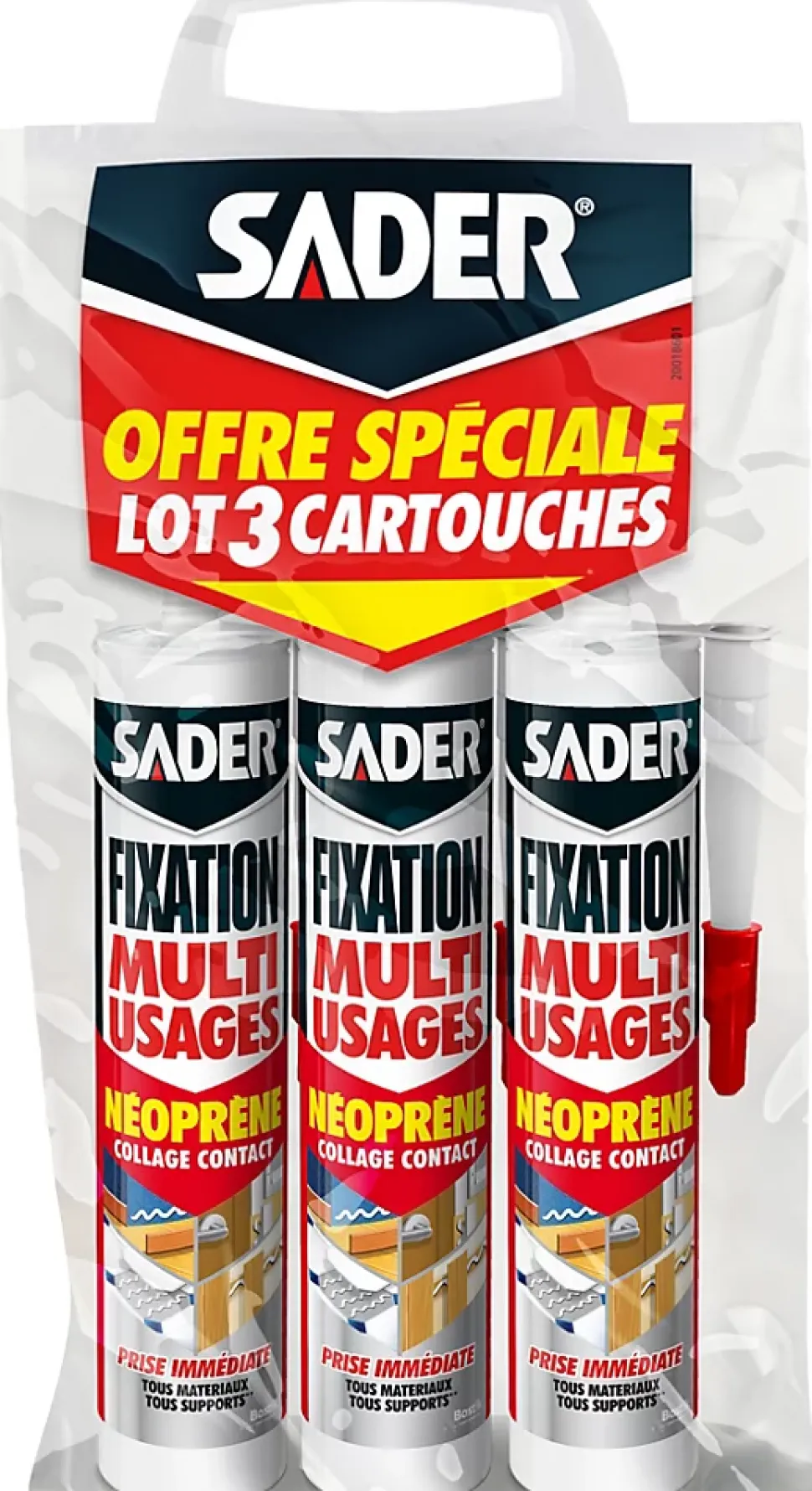 Mastic colle multi-usage Sader 310 ml, lot de 3