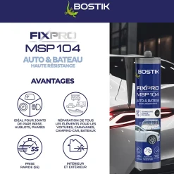 Mastic colle voitures et bateaux Bostik 290 ml coloris noir