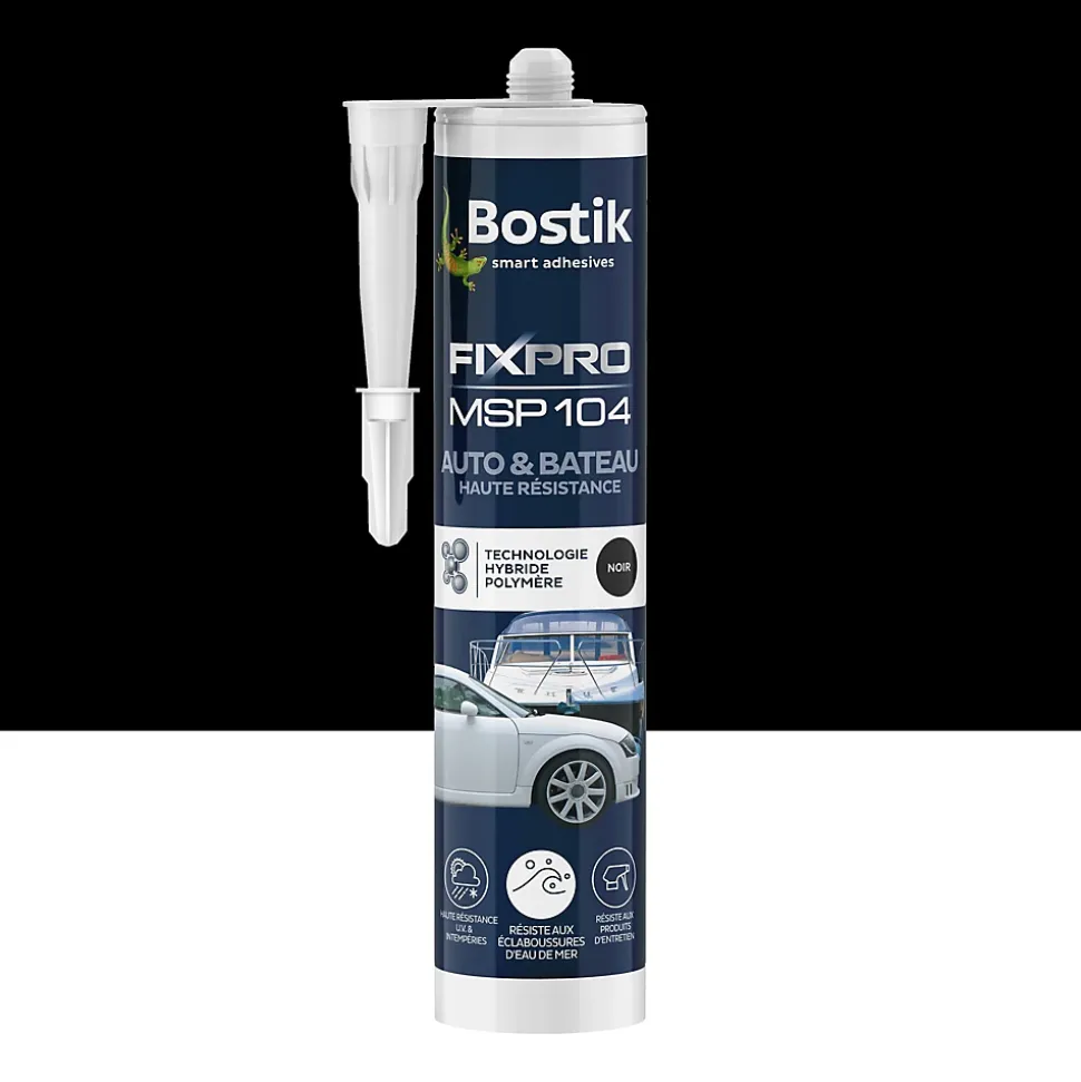 Mastic colle voitures et bateaux Bostik 290 ml coloris noir