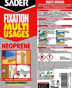Mastic de Fixation Sader Multi-Usages Néoprène Cartouche 310 ml