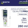 Mastic d’étanchéité spécial cuisine translucide Bostik Joint Parfait tous matériaux, cartouche de 280 ml