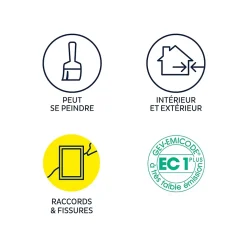 Mastic d’étanchéité spécial maçonnerie et portes blanc Bostik Joint Parfait tous matériaux, cartouche de 280 ml