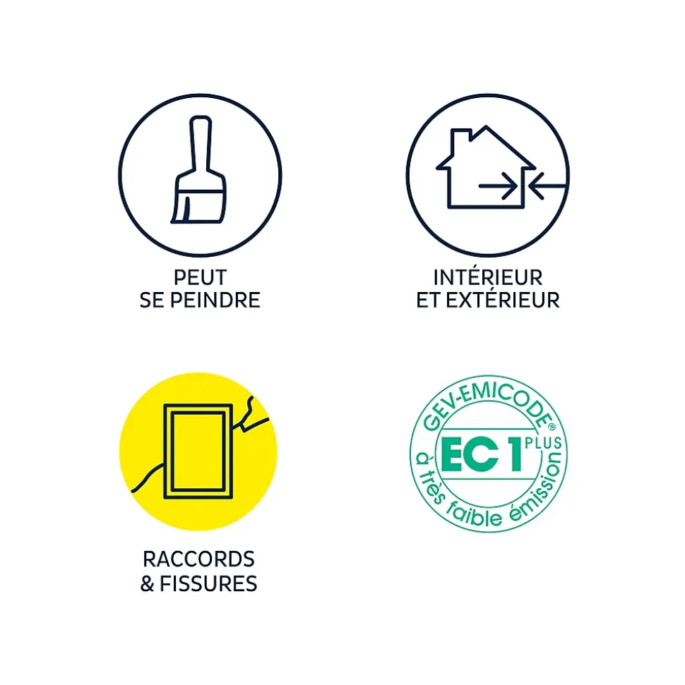 Mastic d’étanchéité spécial maçonnerie et portes blanc Bostik Joint Parfait tous matériaux, cartouche de 280 ml
