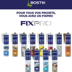 Mastic hybride polymère haute performance Bostik Fixpro conditions extrêmes 290 ml