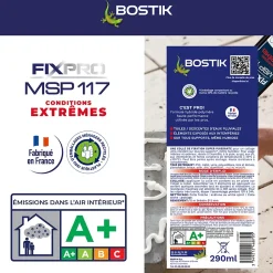 Mastic hybride polymère haute performance Bostik Fixpro conditions extrêmes 290 ml