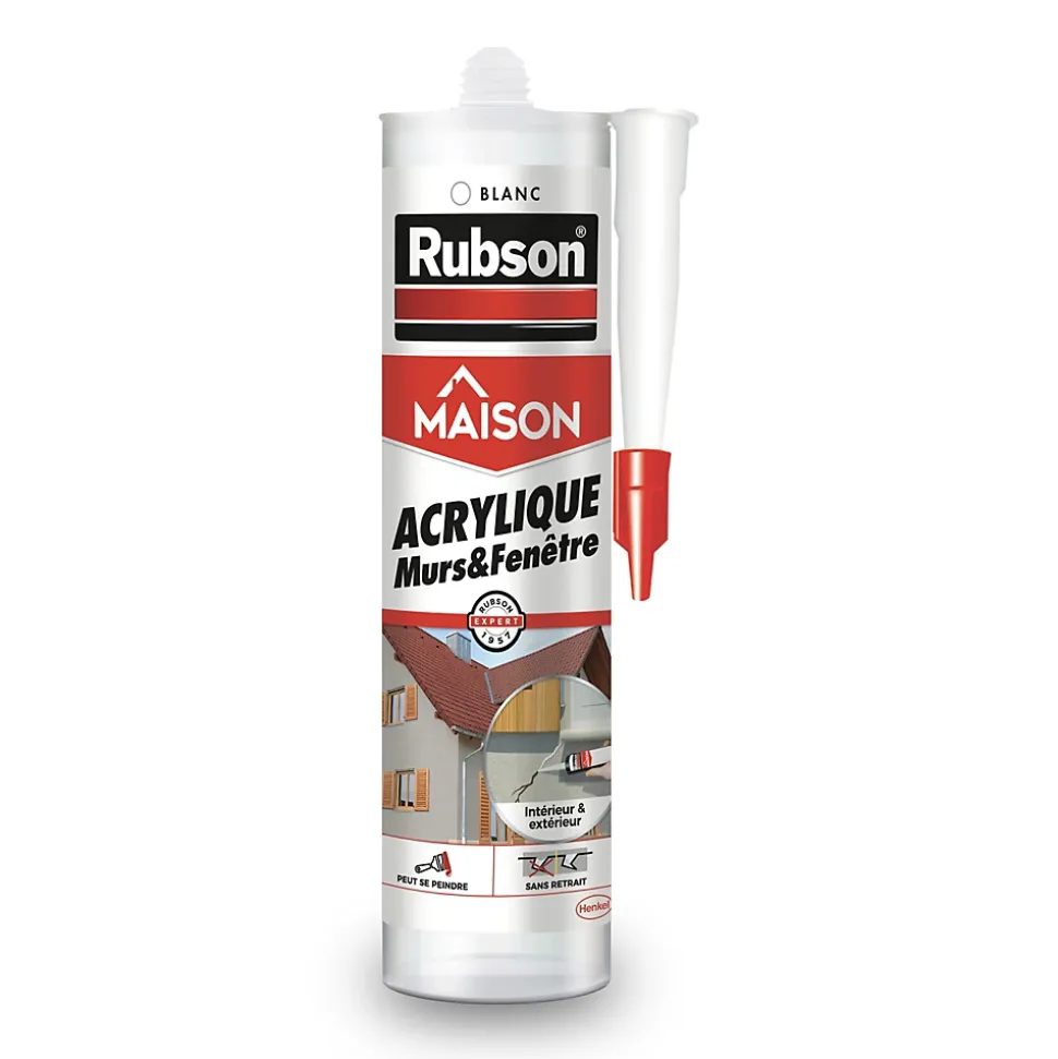 Mastic murs et fenêtres Rubson blanc 280ml