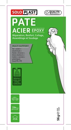 Mastic époxy à base d'acier Solomet 57 g
