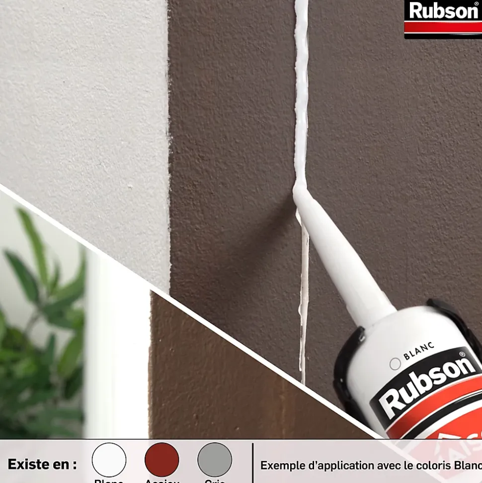 Mastic Rubson Maison Acrylique Murs-Fenêtres blanc cartouche 280ml vendu par 3 pièces