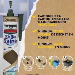 Mastic Rubson Sanitaire Salle de bains Saine Mastic blanc cartouche 280ml
