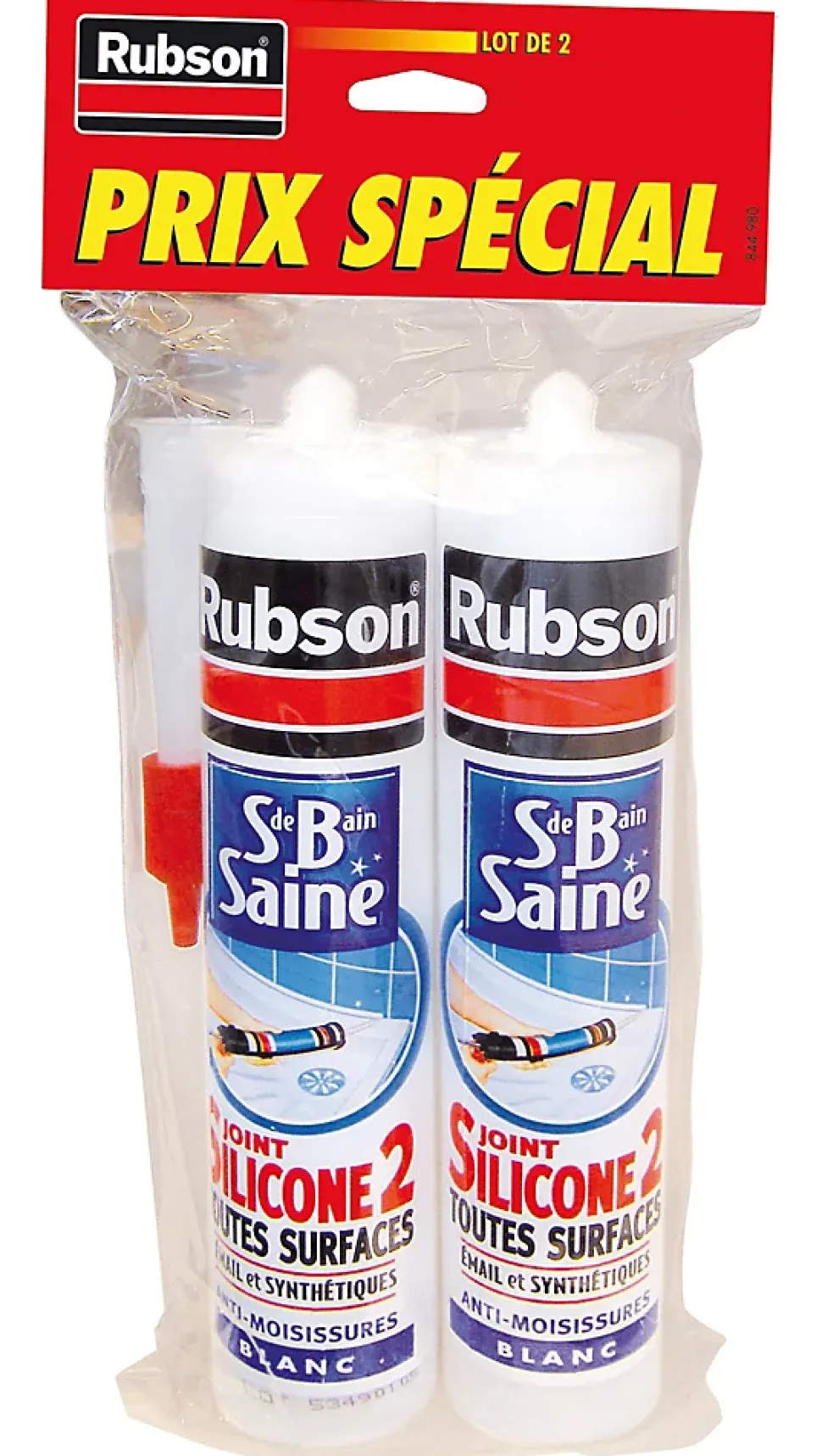 Mastic Rubson Sanitaire Salle de bains Saine Mastic blanc cartouche 280ml vendu par 2