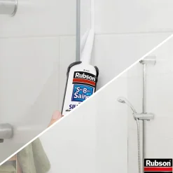 Mastic Rubson Sanitaire Salle de bains Saine Mastic blanc cartouche 280ml vendu par 2