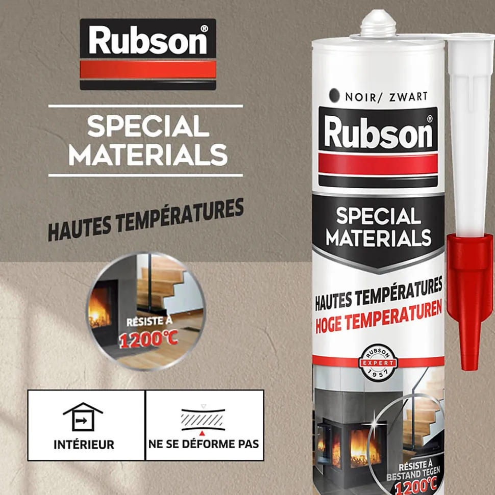 Mastic Rubson Special Materials Hautes Températures noir cartouche 280ml
