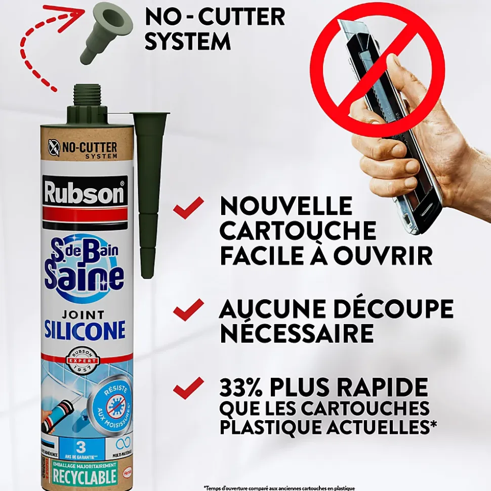 Mastic sanitaire transparent Salle de bain Saine Rubson 280 ml